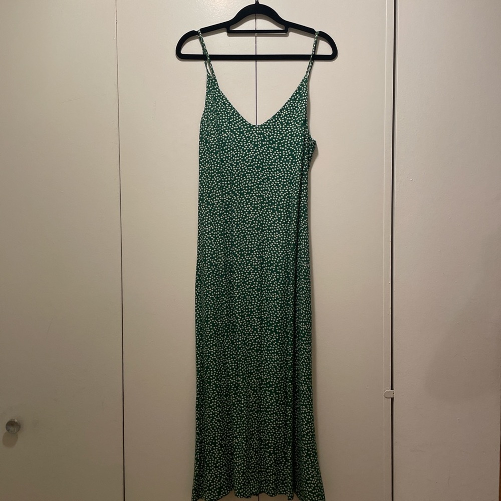 Reformation Green Floral Maxi Dress